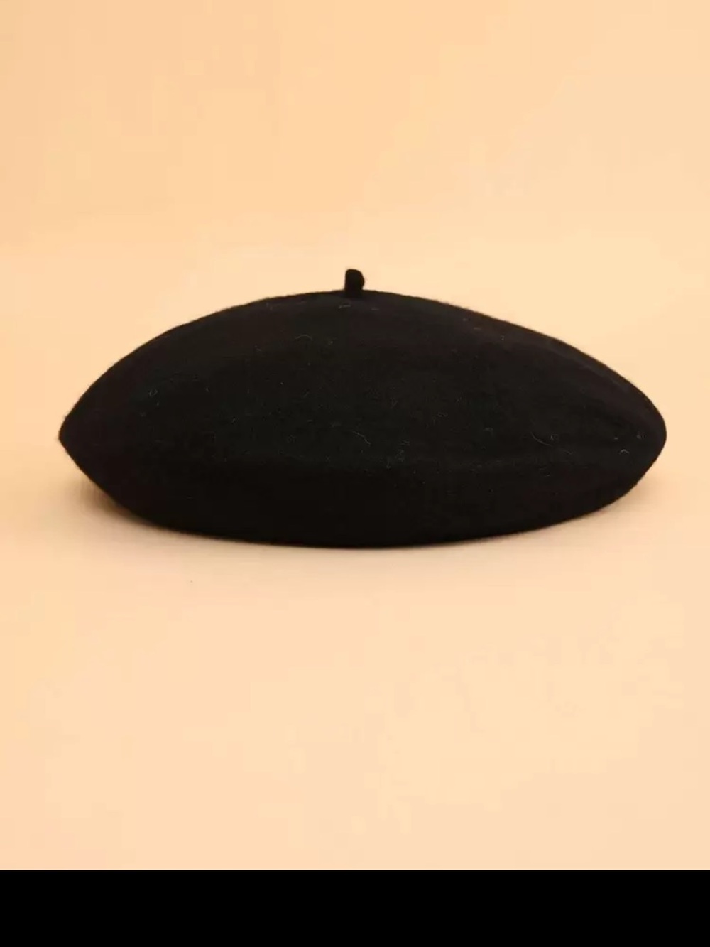 Classic Black Wool Beret